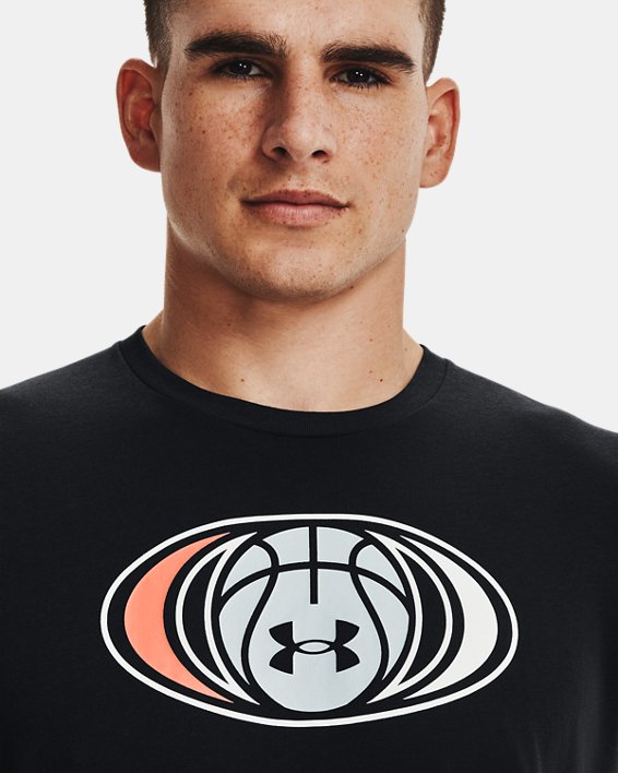 Men's UA Basketball Logo Short Sleeve, Black, pdpMainDesktop image number 3